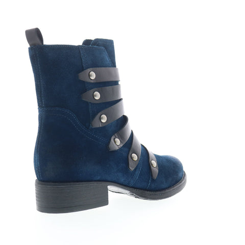 Miz Mooz Nancie Womens Blue Suede Zipper Casual Dress Boots