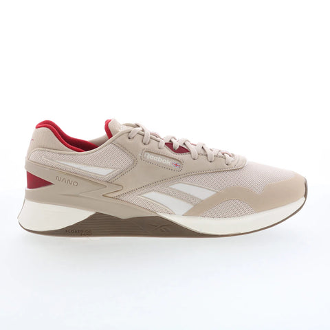 Reebok Nano Classic Mens Beige Mesh Lace Up Athletic Cross Training Shoes