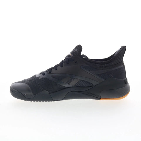 Reebok Nano Court Mens Black Mesh Lace Up Athletic Tennis Shoes