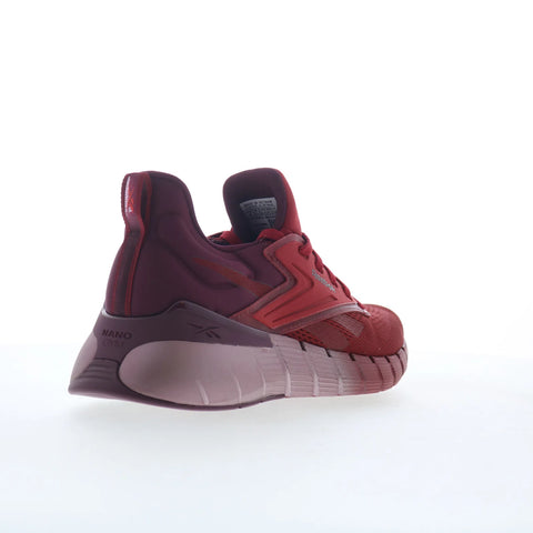 Reebok Nano Gym Womens Red Canvas Lace Up Athletic Cross Training Shoes