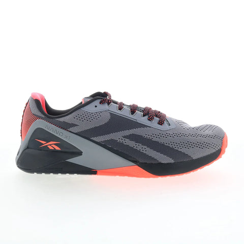 Reebok Nano X1 Mens Gray Mesh Lace Up Athletic Cross Training Shoes