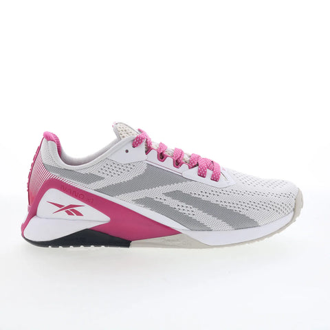 Reebok Nano X1 Womens Gray Canvas Lace Up Athletic Cross Training Shoes