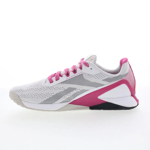 Reebok Nano X1 Womens Gray Canvas Lace Up Athletic Cross Training Shoes