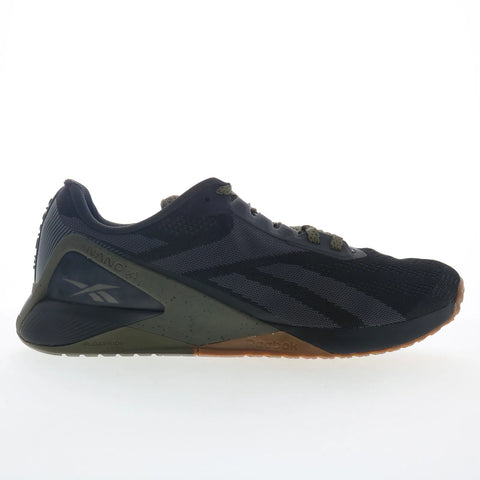 Reebok Nano X1 Mens Black Canvas Lace Up Athletic Cross Training Shoes