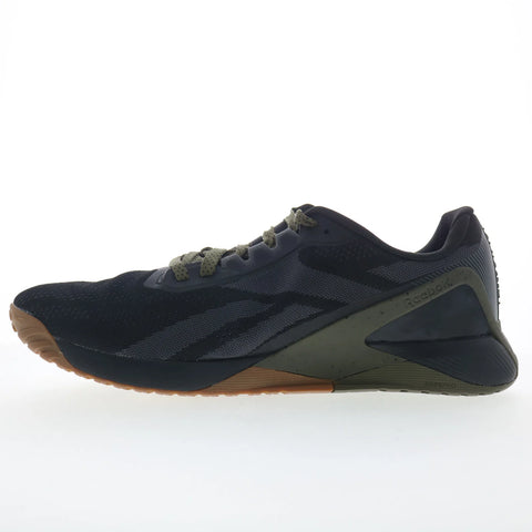 Reebok Nano X1 Mens Black Canvas Lace Up Athletic Cross Training Shoes