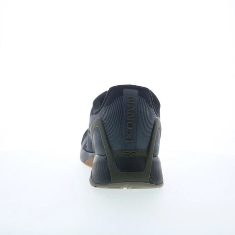 Reebok Nano X1 Mens Black Canvas Lace Up Athletic Cross Training Shoes