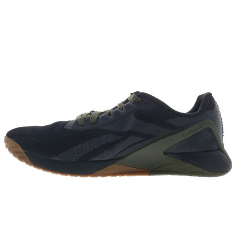 Reebok Nano X1 Mens Black Canvas Lace Up Athletic Cross Training Shoes