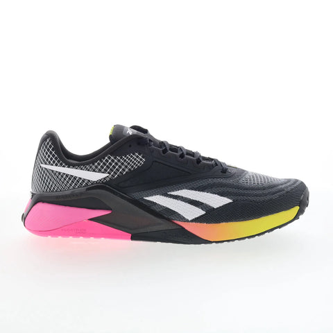 Reebok Nano X2 Mens Black Mesh Lace Up Athletic Cross Training Shoes
