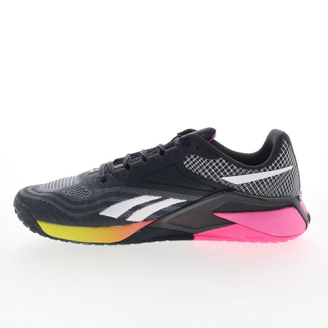 Reebok Nano X2 Mens Black Mesh Lace Up Athletic Cross Training Shoes