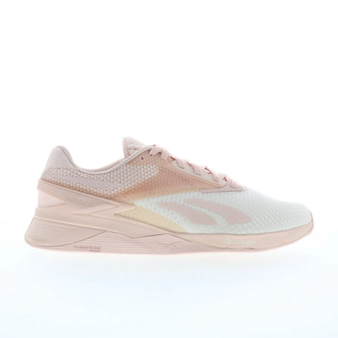 Reebok Nano X3 Womens Pink Canvas Lace Up Athletic Cross Training Shoes