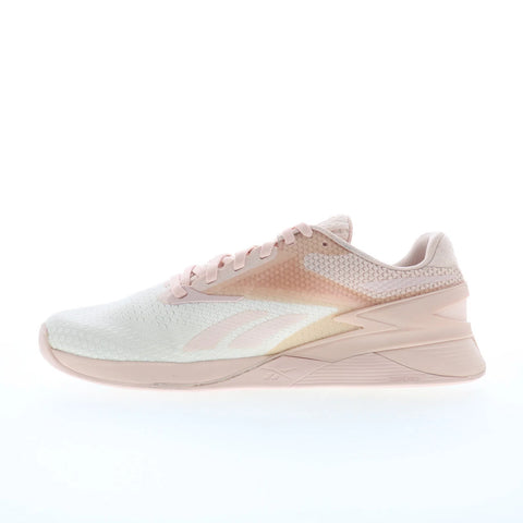 Reebok Nano X3 Womens Pink Canvas Lace Up Athletic Cross Training Shoes
