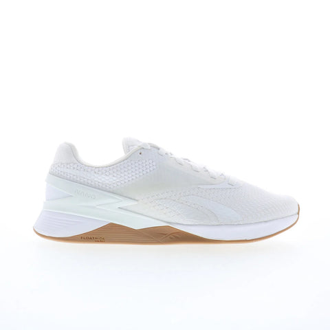 Reebok Nano X3 Womens White Canvas Lace Up Athletic Cross Training Shoes