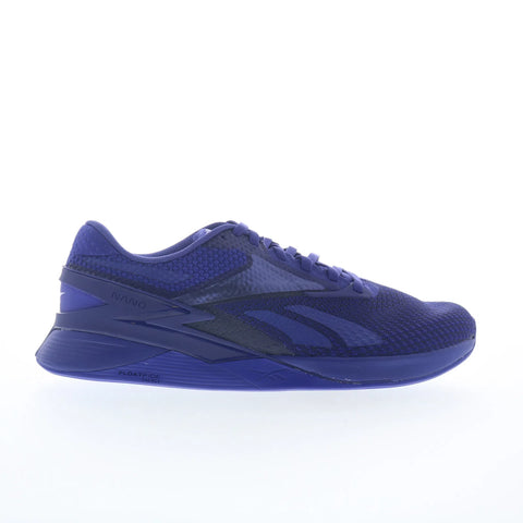 Reebok Nano X3 Womens Purple Canvas Lace Up Athletic Cross Training Shoes