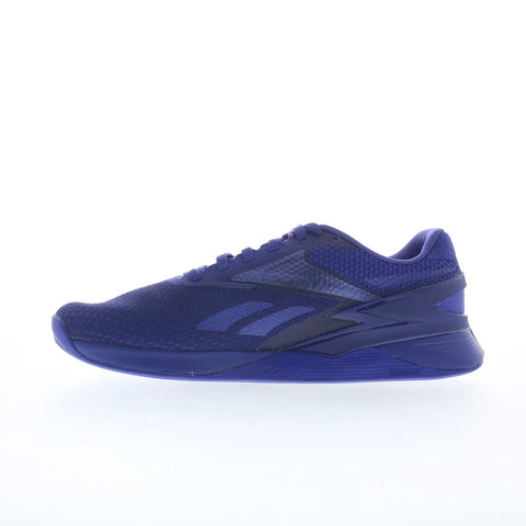 Reebok Nano X3 Womens Purple Canvas Lace Up Athletic Cross Training Shoes