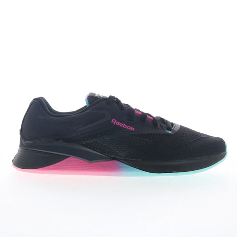 Reebok Nano X4 Mens Black Mesh Lace Up Athletic Cross Training Shoes