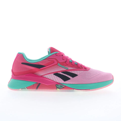 Reebok Nano X4 Womens Pink Canvas Lace Up Athletic Cross Training Shoes