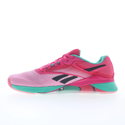 Reebok Nano X4 Womens Pink Canvas Lace Up Athletic Cross Training Shoes