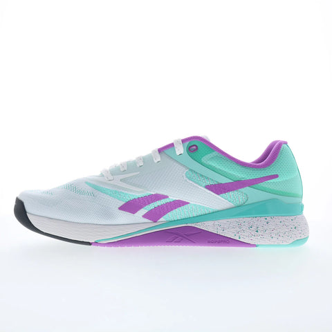 Reebok Nano X5 Mens White Canvas Lace Up Athletic Cross Training Shoes