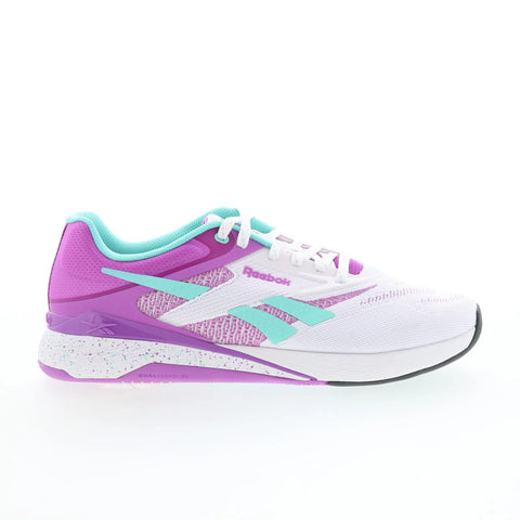 Reebok Nano X5 Womens White Synthetic Lace Up Athletic Cross Training Shoes