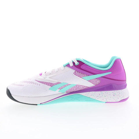 Reebok Nano X5 Womens White Synthetic Lace Up Athletic Cross Training Shoes