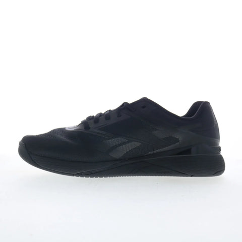 Reebok Nano X5 Mens Black Mesh Lace Up Athletic Cross Training Shoes