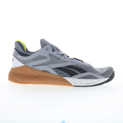 Reebok Nano X Mens Gray Synthetic Lace Up Athletic Cross Training Shoes
