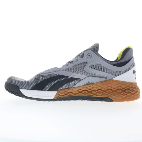 Reebok Nano X Mens Gray Synthetic Lace Up Athletic Cross Training Shoes