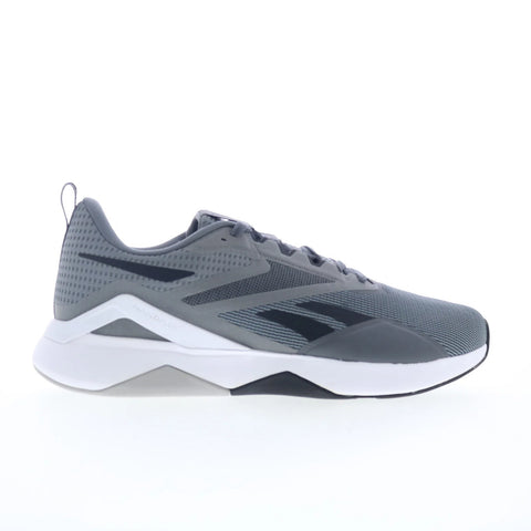 Reebok Nanoflex TR 2.0 Mens Gray Mesh Athletic Cross Training Shoes