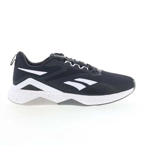 Reebok Nanoflex TR 2.0 Mens Black Mesh Lace Up Athletic Cross Training Shoes