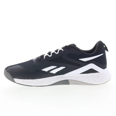 Reebok Nanoflex TR 2.0 Mens Black Mesh Lace Up Athletic Cross Training Shoes