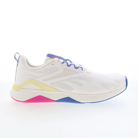 Reebok Nanoflex TR 2 Womens White Mesh Lace Up Athletic Cross Training Shoes