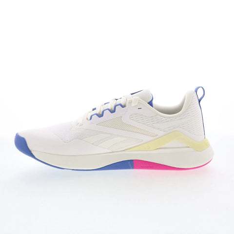 Reebok Nanoflex TR 2 Womens White Mesh Lace Up Athletic Cross Training Shoes