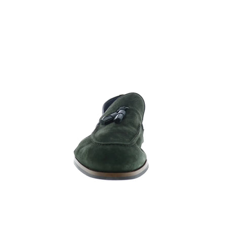Di Bianco Napoli Suede Selva Mens Green Loafers & Slip Ons Casual Shoes