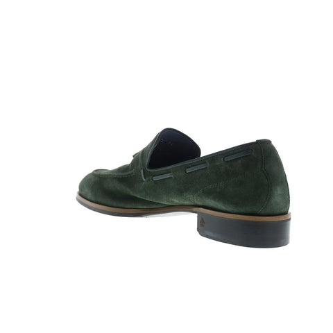 Di Bianco Napoli Suede Selva Mens Green Loafers & Slip Ons Casual Shoes