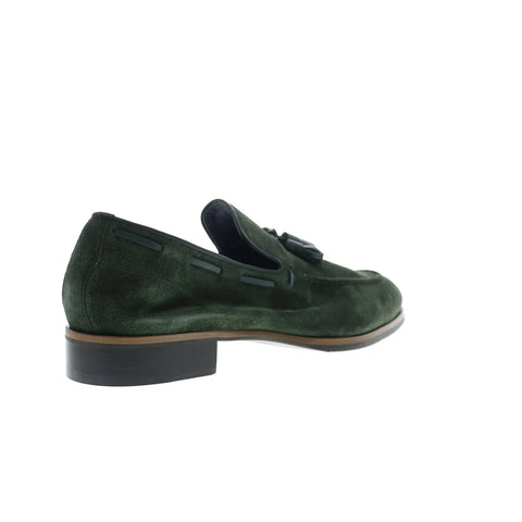 Di Bianco Napoli Suede Selva Mens Green Loafers & Slip Ons Casual Shoes