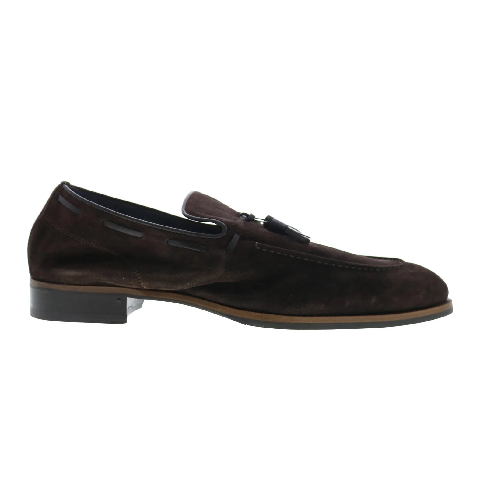 Di Bianco Napoli Mens Brown Suede Slip On Loafers & Slip Ons 
