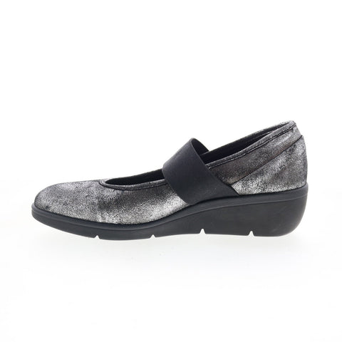 Fly London Nara NARA547FLY-014 Womens Silver Leather Mary Jane Flats Shoes