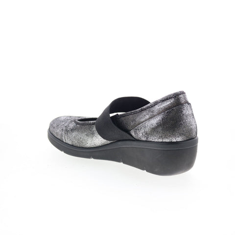 Fly London Nara NARA547FLY-014 Womens Silver Leather Mary Jane Flats Shoes
