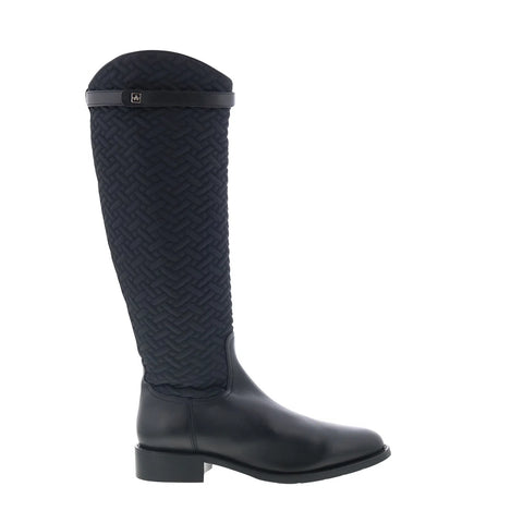Aquatalia Natala L542801 Womens Black Leather Zipper Knee HighBoots