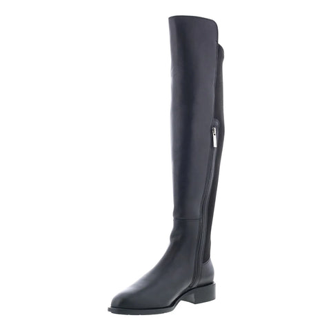 Aquatalia Natessa L543201 Womens Black Nubuck Slip On Over the Knee Boots