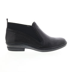 David Tate Naya Womens Black Wide Leather Slip On Ankle & Booties Boots