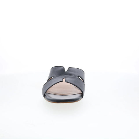 Trotters Nell T2316-001 Womens Black Leather Slip On Slides Sandals Shoes
