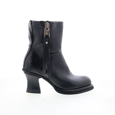 A.S. 98 Nelle Womens Black Leather Zipper Casual Dress Boots