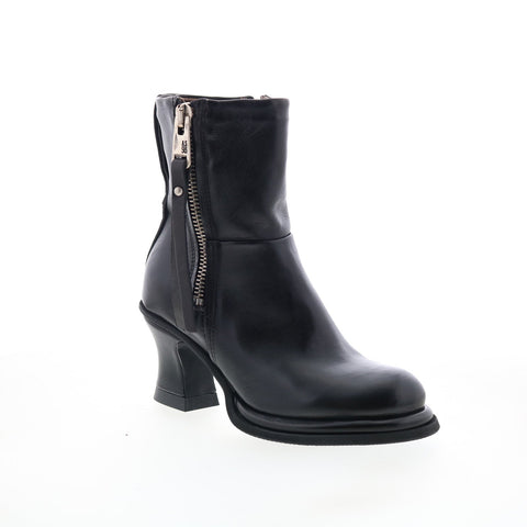 A.S. 98 Nelle Womens Black Leather Zipper Casual Dress Boots