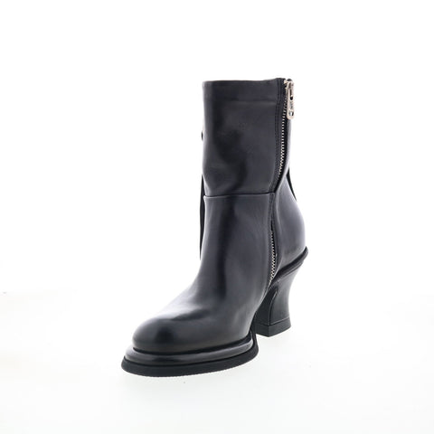 A.S. 98 Nelle Womens Black Leather Zipper Casual Dress Boots