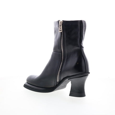 A.S. 98 Nelle Womens Black Leather Zipper Casual Dress Boots