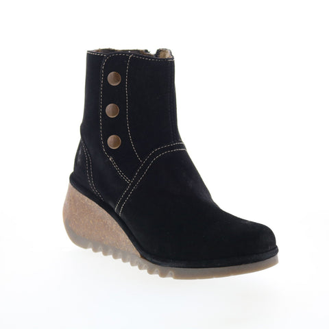 Fly London Nery NERY336FLY-006 Womens Black Suede Ankle & Booties Boots