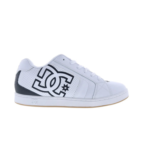 DC Net DC01774113-WHTBLK Mens White Leather Skate Inspired Sneakers Shoes