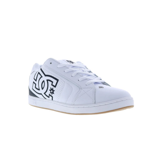 DC Net DC01774113-WHTBLK Mens White Leather Skate Inspired Sneakers Shoes