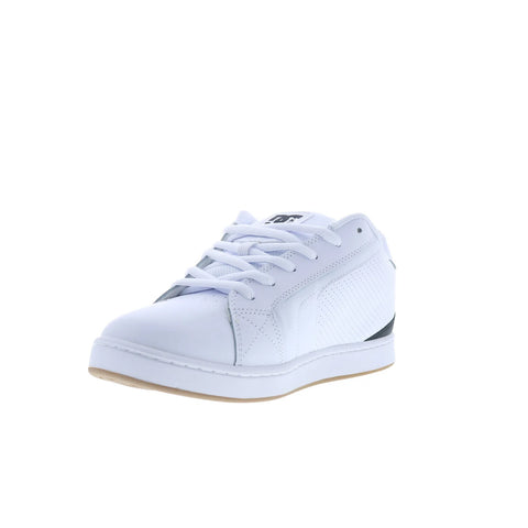 DC Net DC01774113-WHTBLK Mens White Leather Skate Inspired Sneakers Shoes